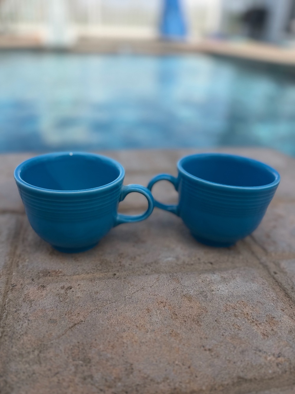 Fiestaware Turquoise Blue Ceramic Cups - Set of 2